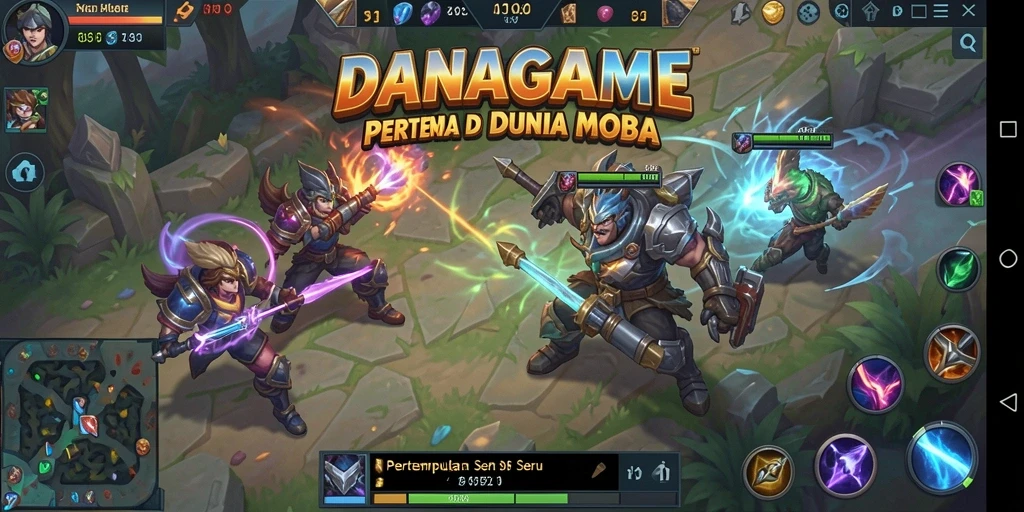 Screenshot gameplay DANAGAME yang menampilkan aksi pertempuran seru.