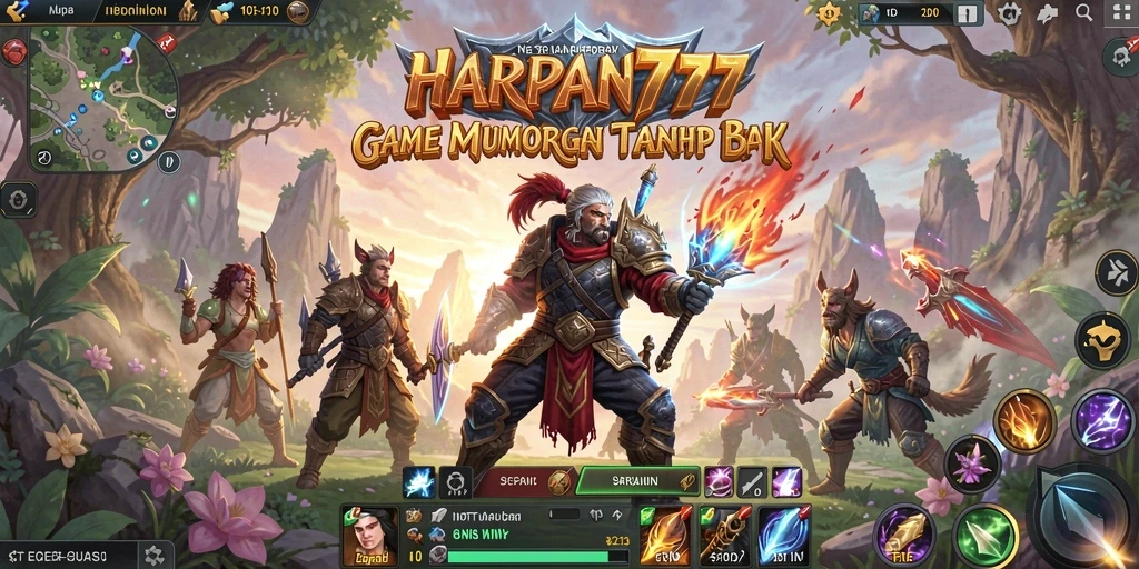 Tampilan gameplay seru dalam dunia fantasi HARAPAN777.