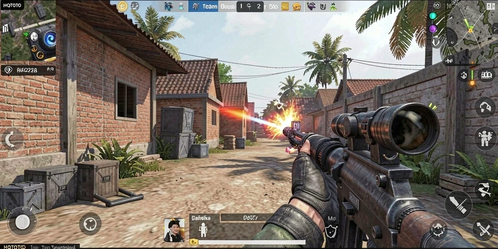 Tampilan gameplay HQTOTO menampilkan aksi tembak-menembak yang seru dan mendalam.