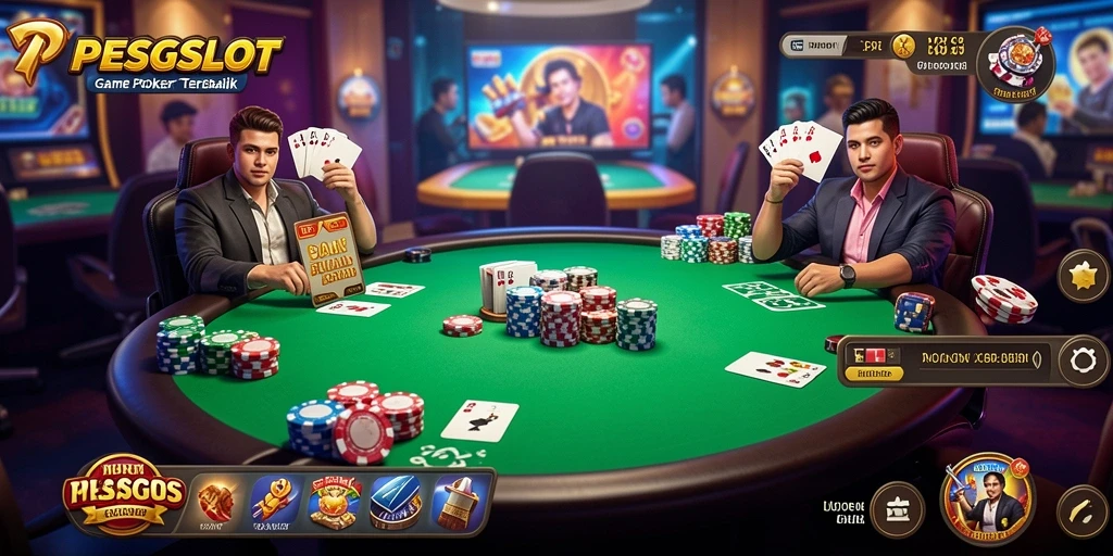 Tampilan gameplay Poker yang menarik dan interaktif.