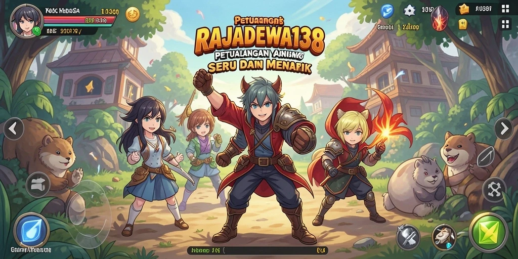 Tampilan seru gameplay RAJADEWA138 yang penuh warna.