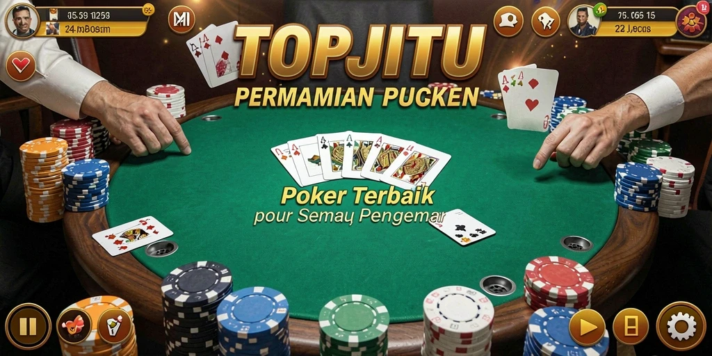 Tampilan permainan Poker yang seru dan seru di TOPJITU.