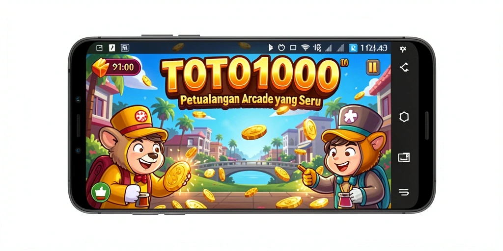 Tangkapan layar TOTO1000 menunjukkan aksi seru gameplay Arcade.